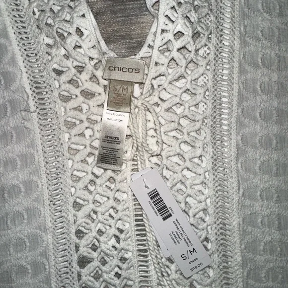 Chico's NWT Poncho/Beach/Swimsuit coverup White - Picture 2 of 8